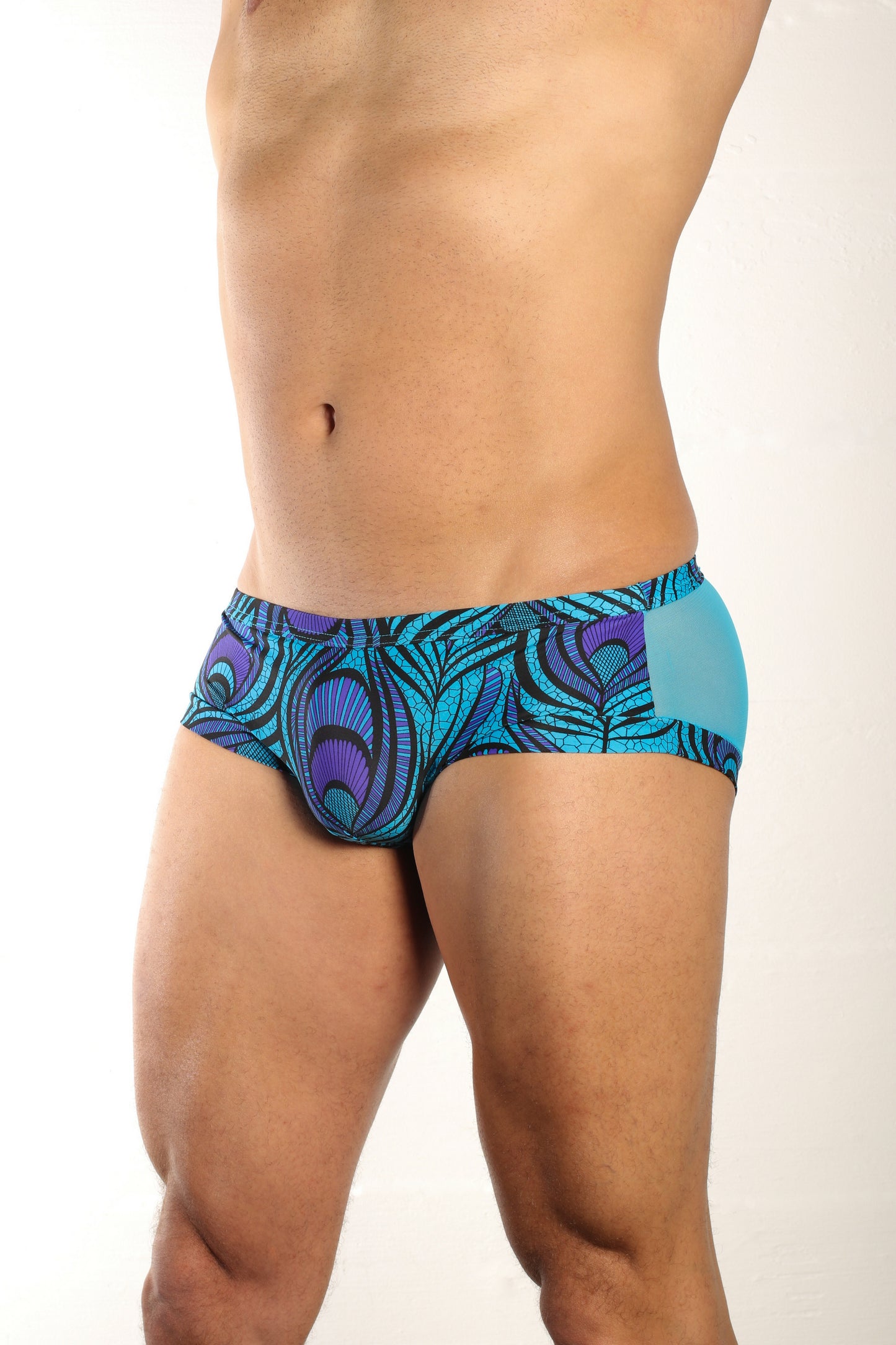 Blue Peacock - Square Cut Brief