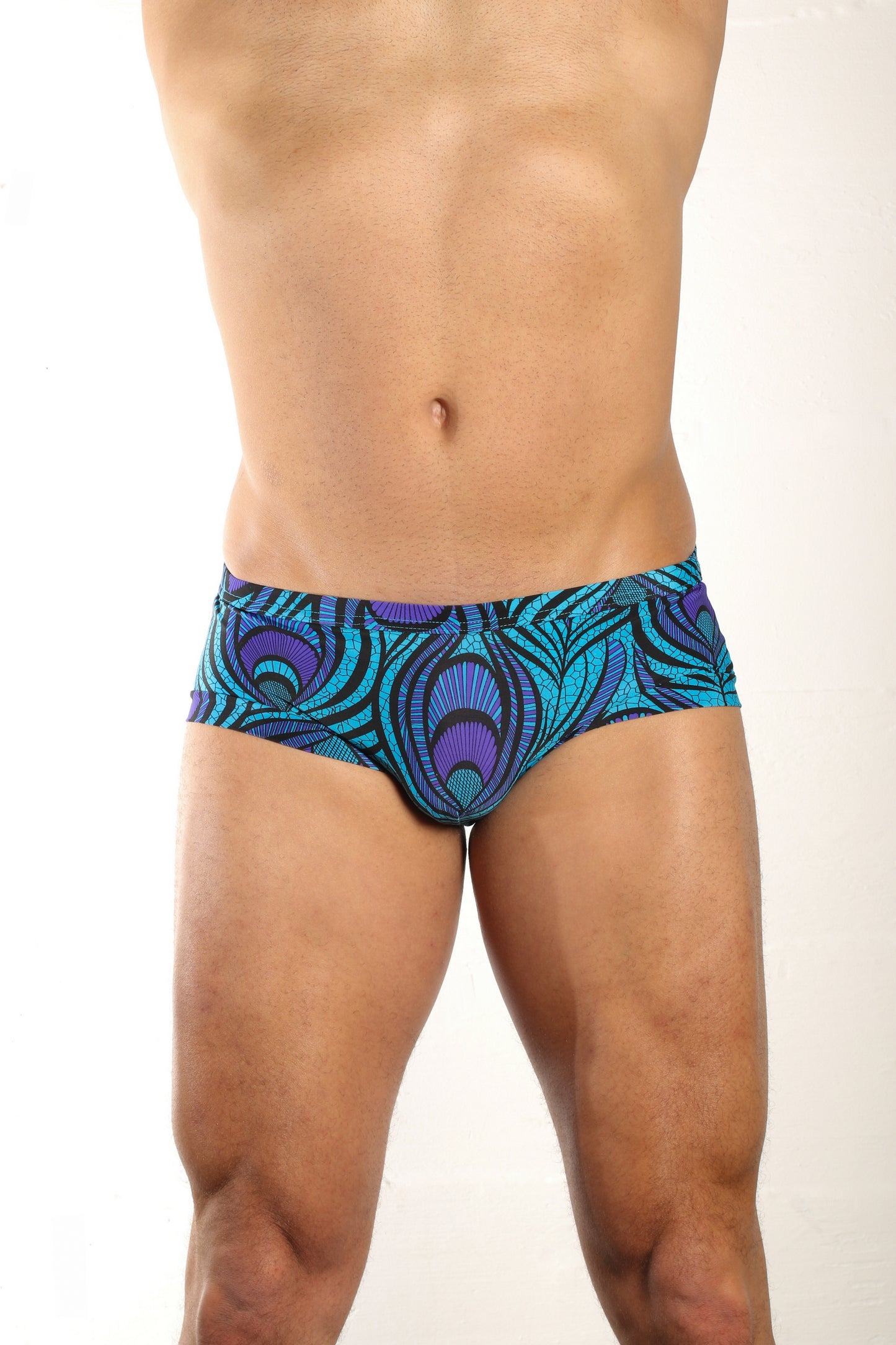 Blue Peacock - Square Cut Brief